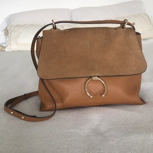 Uniquely Styled Brown Leather and Suede Purse